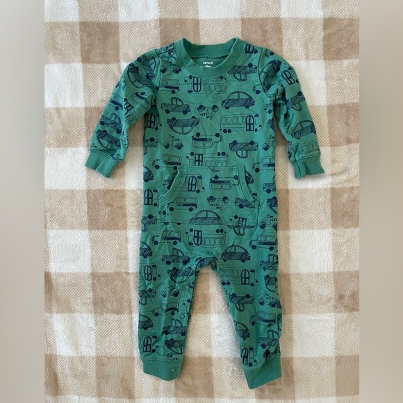 Carter's Teal 12-18 month vehicle onesie without feet - Picture 1 of 3